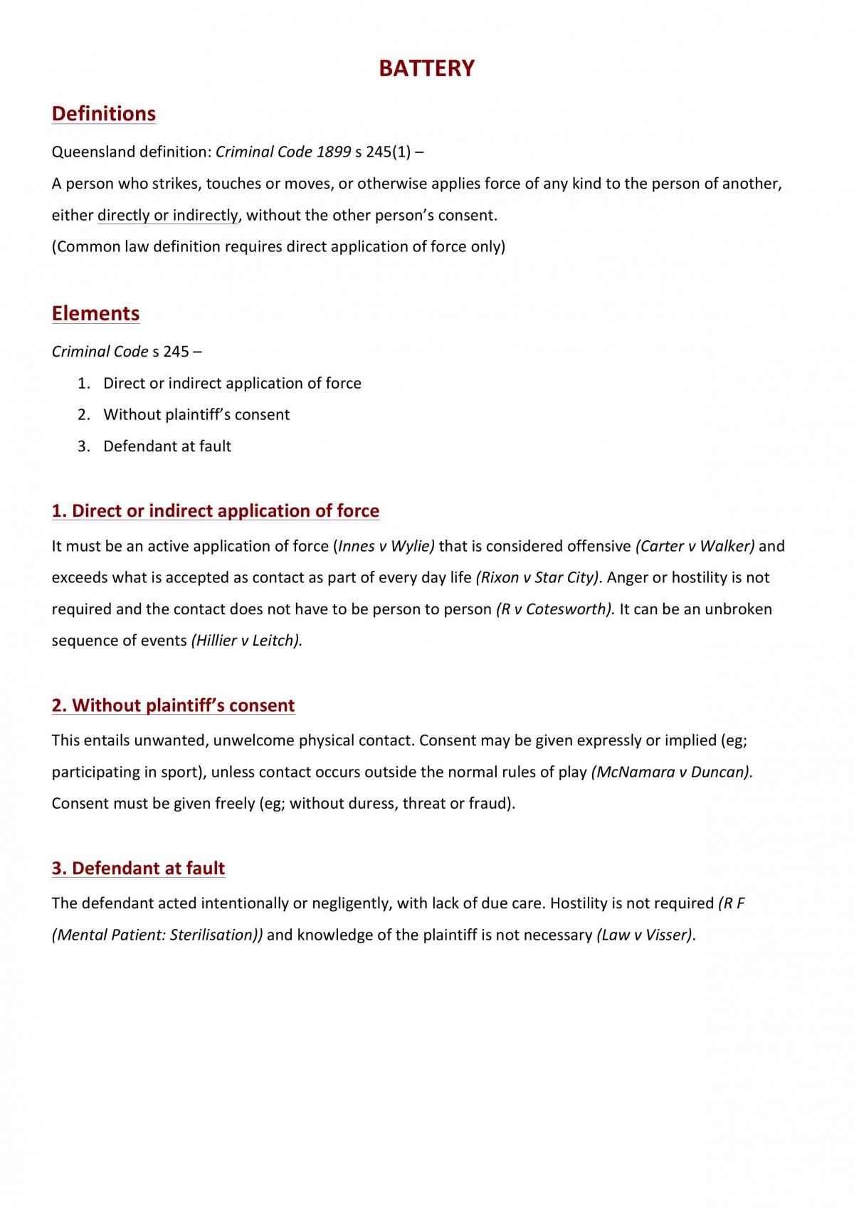 Torts Final Exam Notes - Page 2