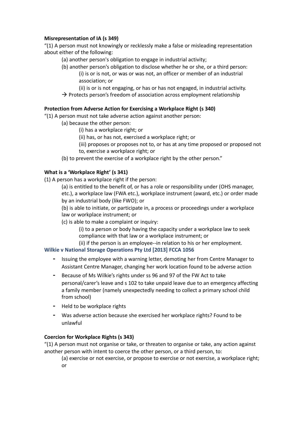 Australian Employment Law Notes - Page 17