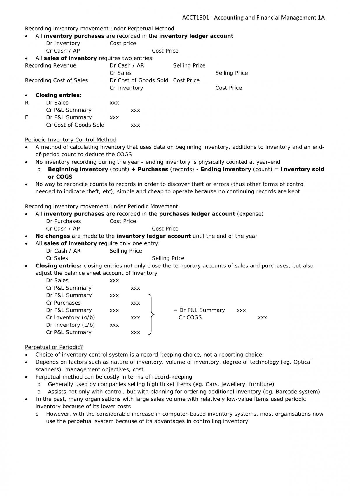 ACCT1501 Study Notes - Page 16