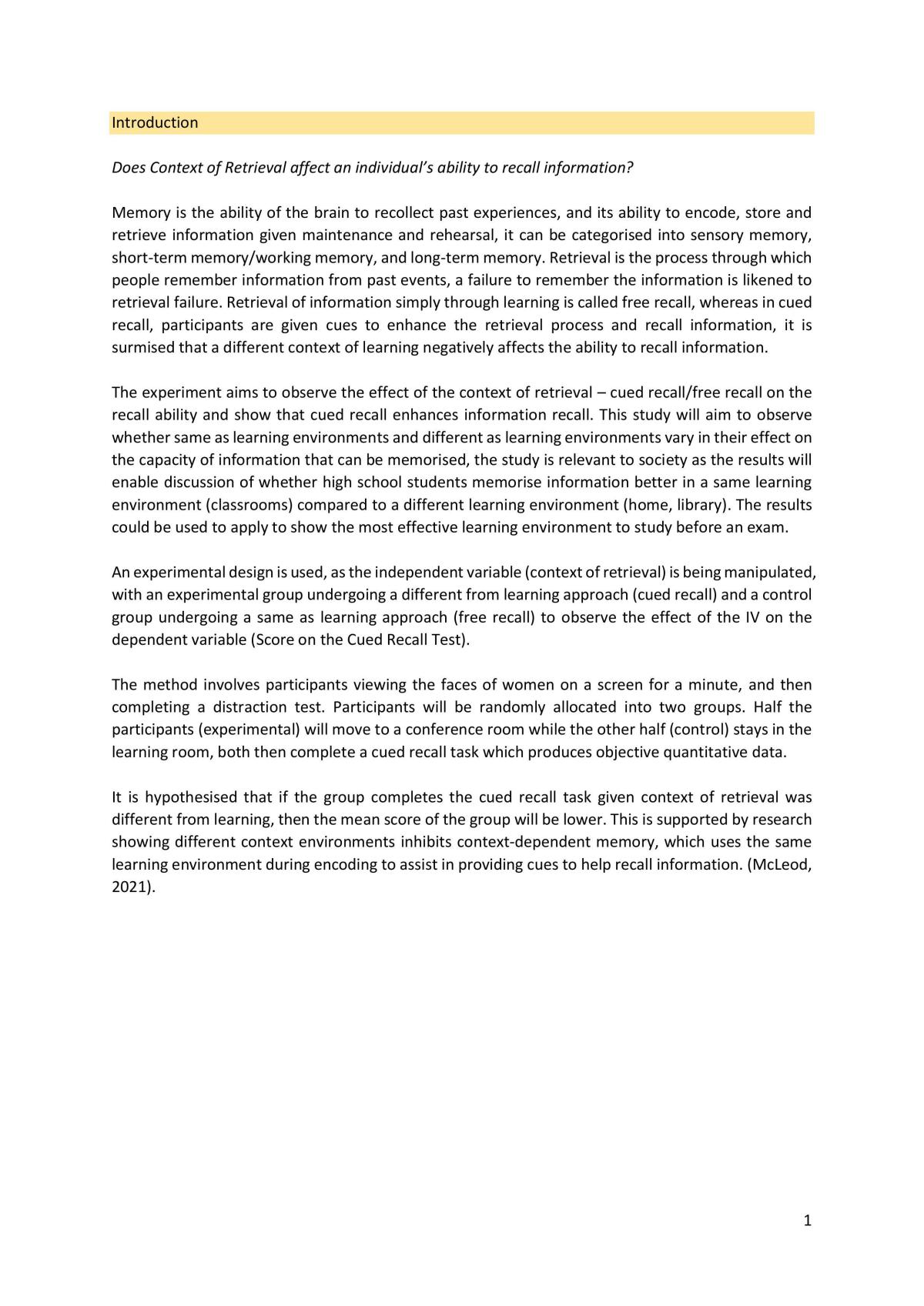 Context of Retrieval - Report - Page 2