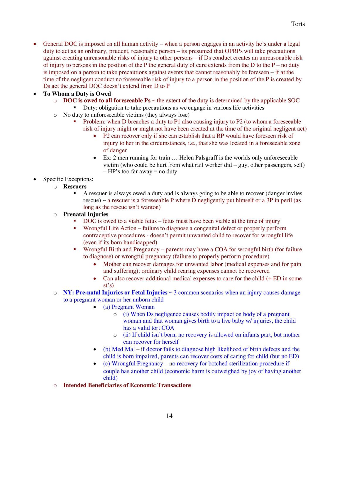 Torts Notes - Page 14