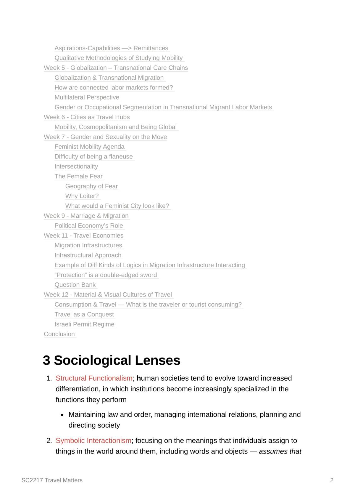 Complete Study Notes of SC2217 - Sociology of Tourism  - Page 2