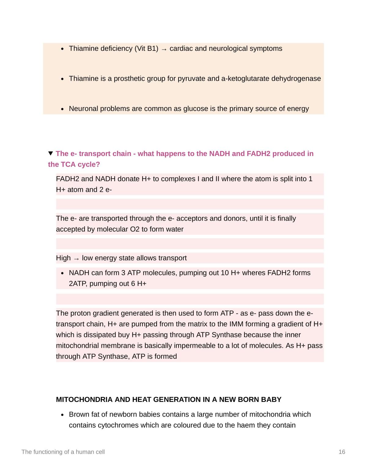 The functioning of a human cell  - Page 16