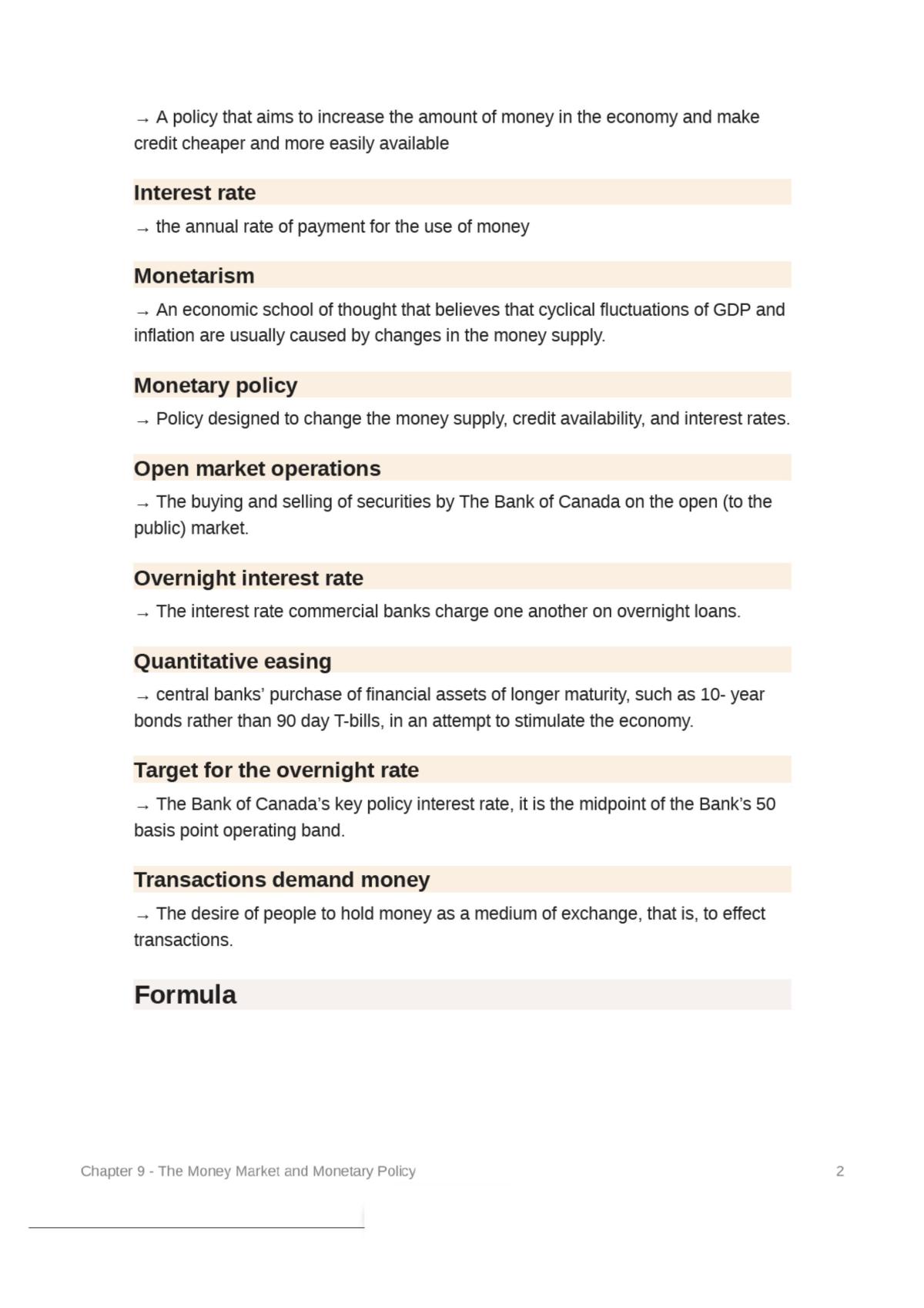The Money Market and Monetary Policy Notes - Page 2