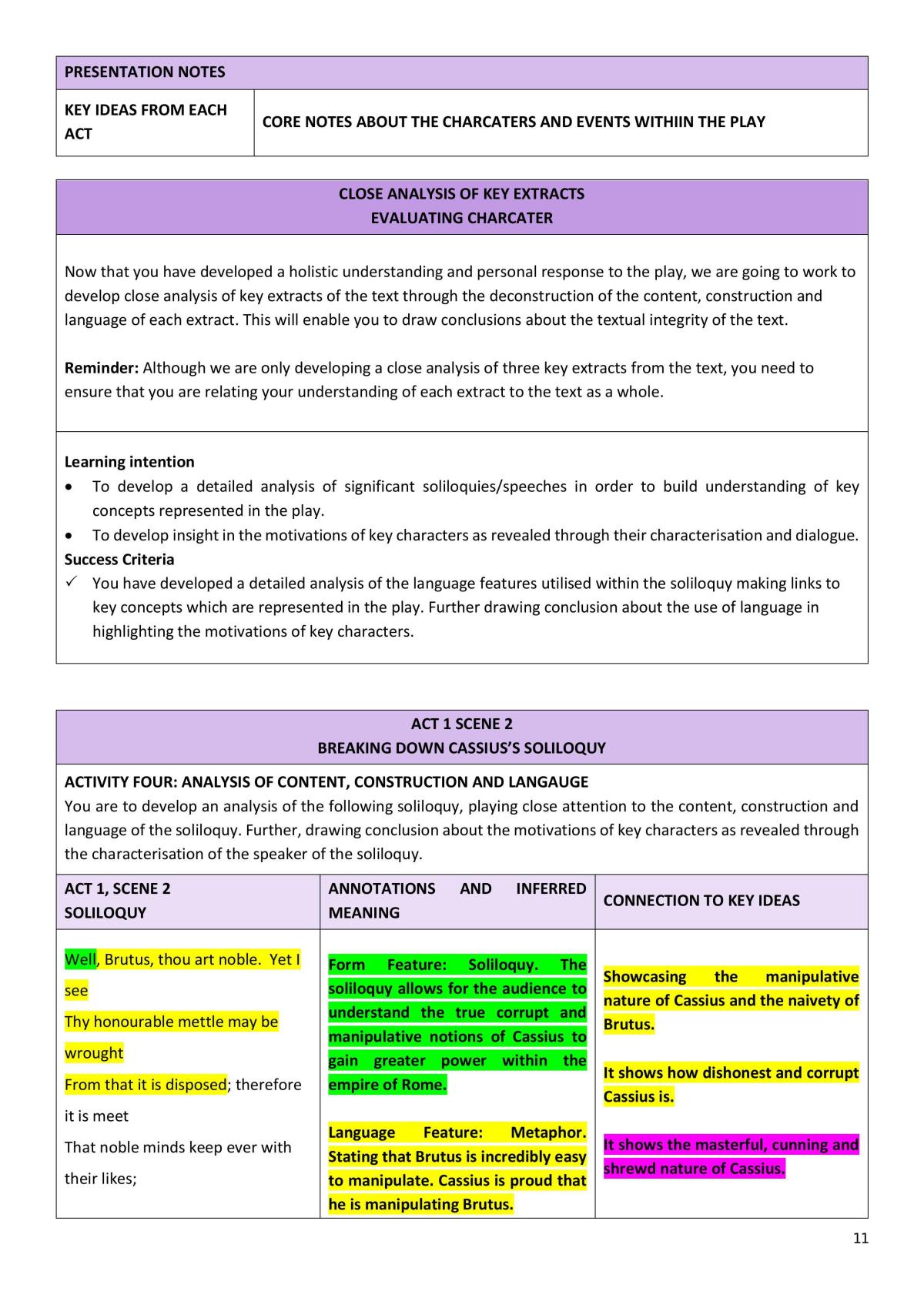 Mod B - Julius Caesar - Study Notes - Page 11