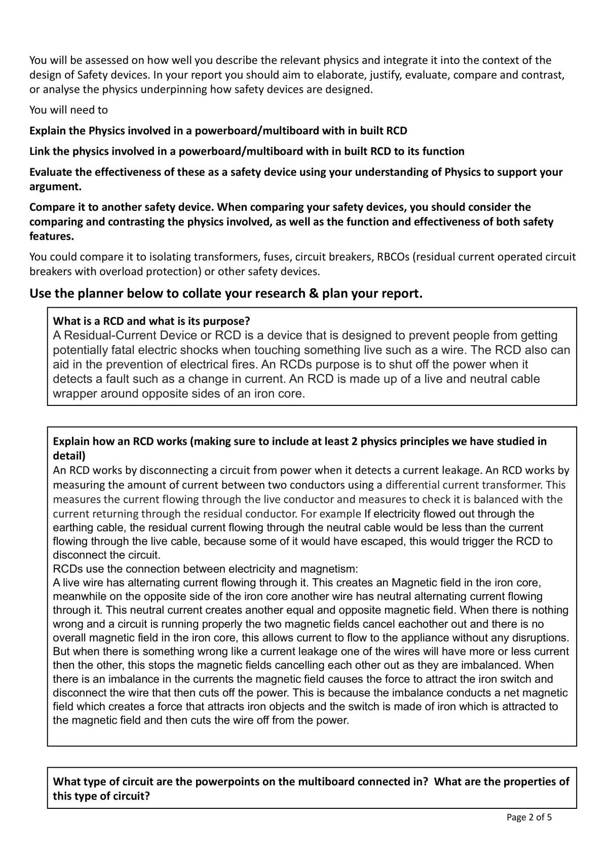 Safer Homes Physics 2.2 - Page 2
