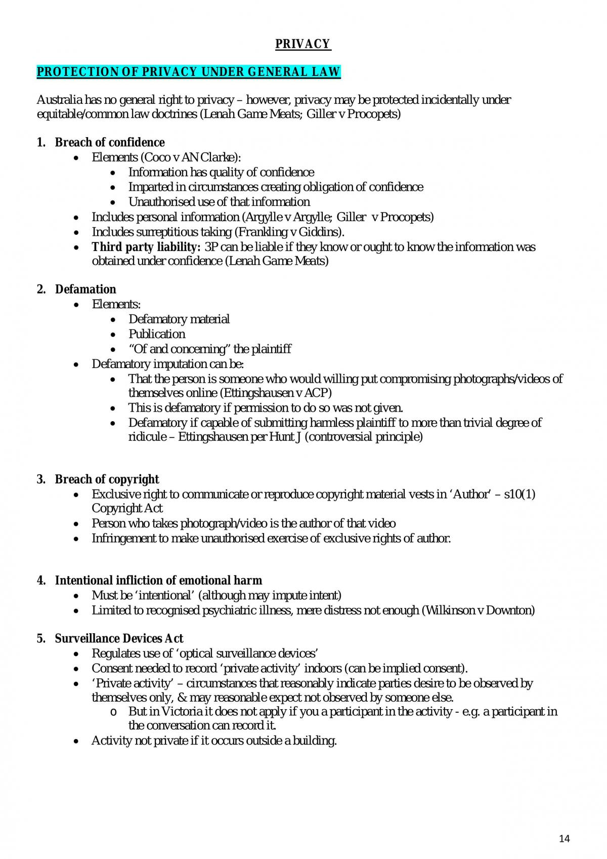 Study notes for Comparative Cyberlaw - Page 14