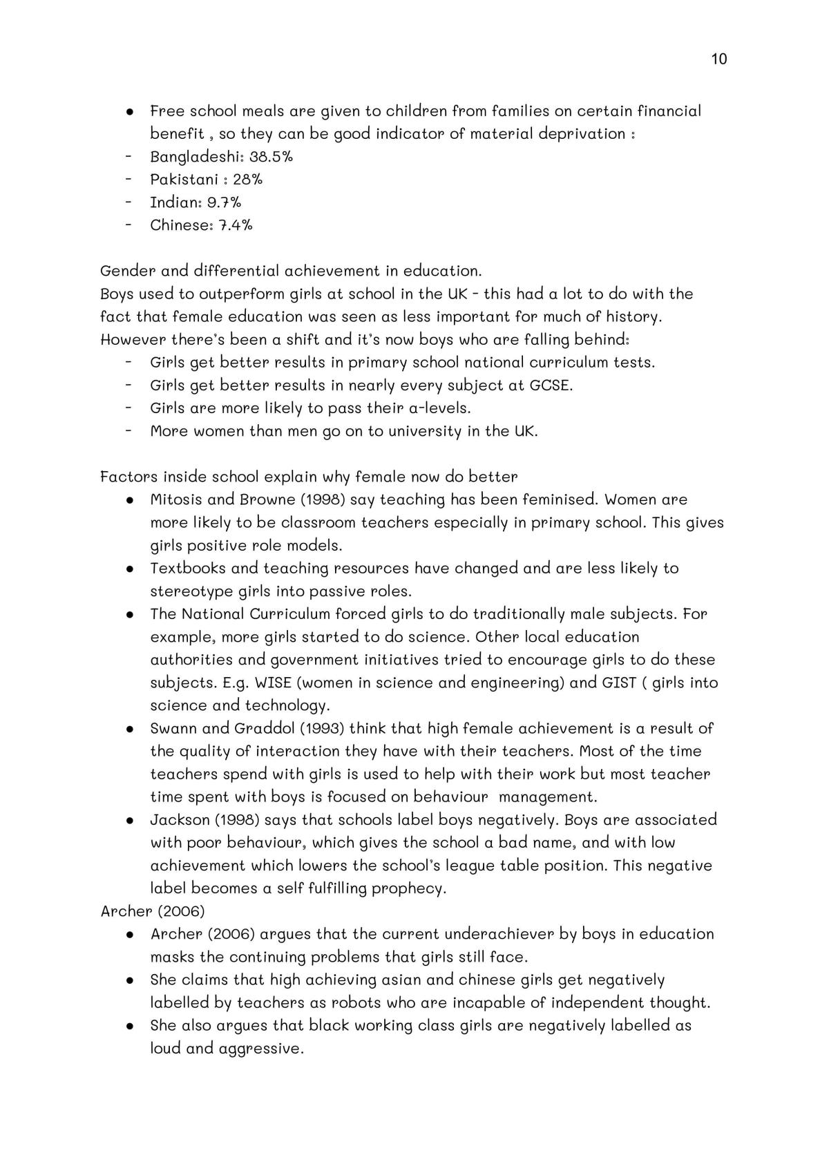 Education - A-Level Sociology AQA Notes  - Page 10