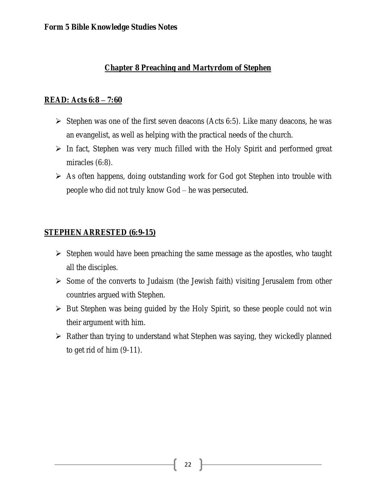 Form 5 Bible Knowledge Studies Notes - Page 22