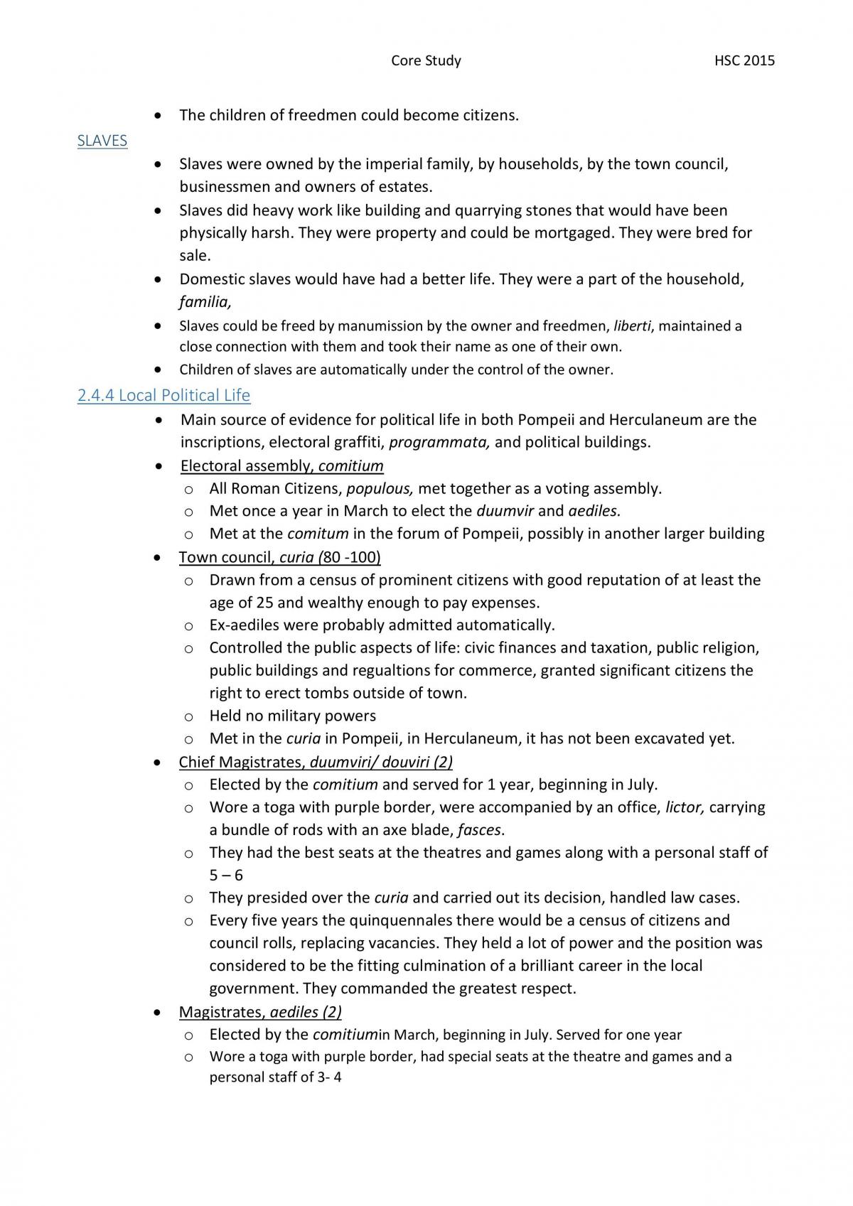 Core Study - Pompeii and Herculaneum Study Notes - Page 10