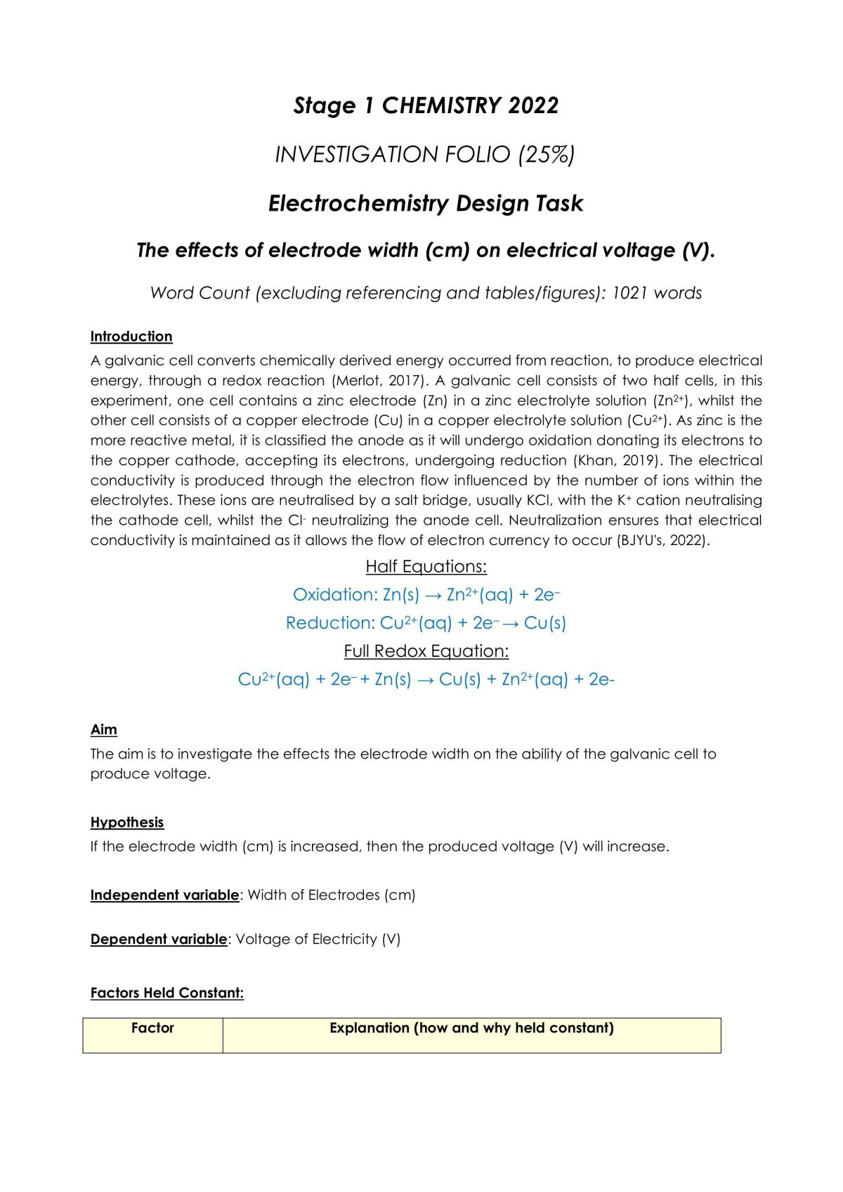Electrochemistry Design Prac Report - Page 3
