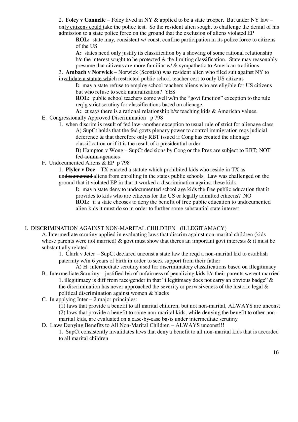 Constitutional Law: Civil And Political Rights Notes - Page 16