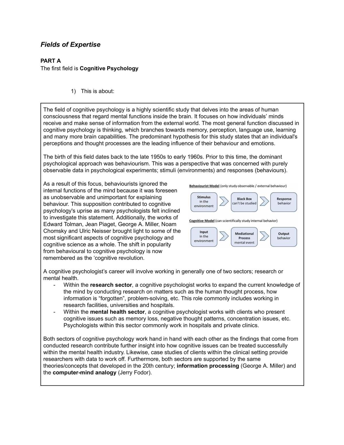 Psychology 1.4 Fields of Expertise (E8) - Page 2