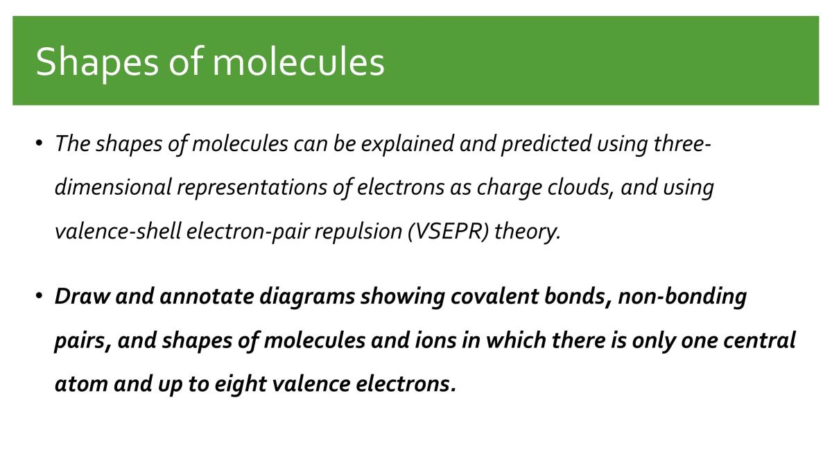 Topic 3: Molecules Shapes and forces - Page 2