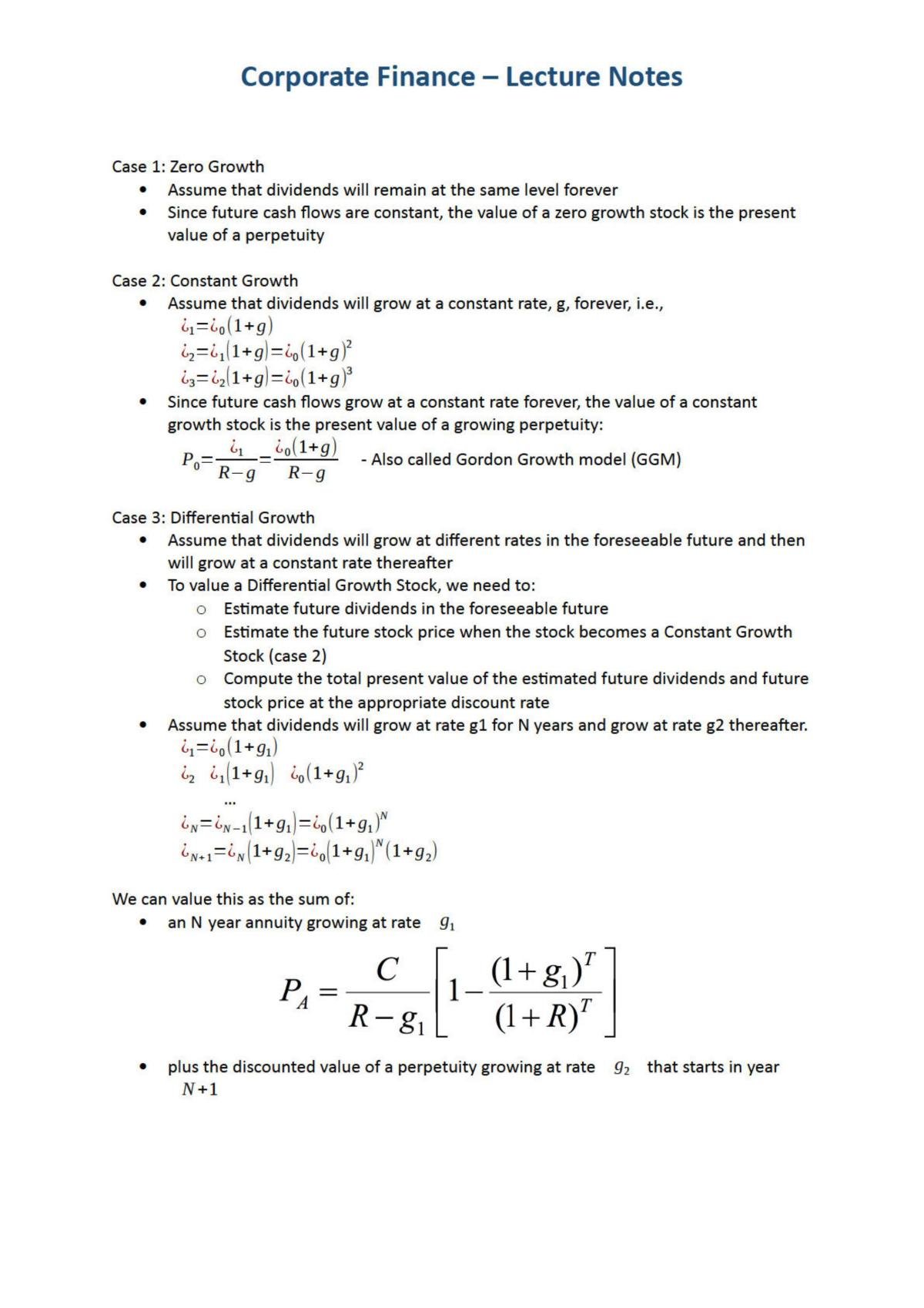 Corporate Finance Study Notes - Page 17