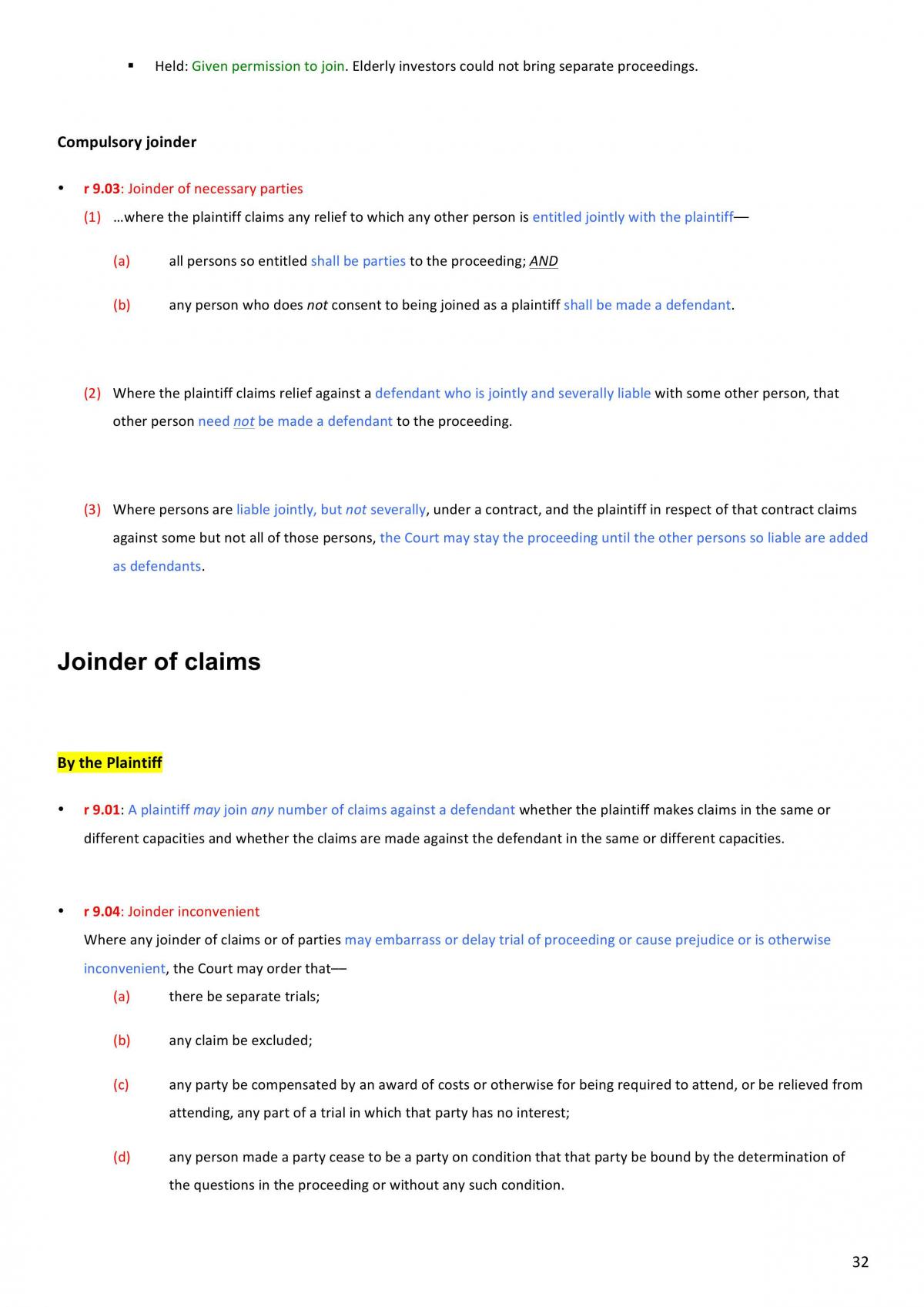 Civil Procedure Study Notes - Page 32