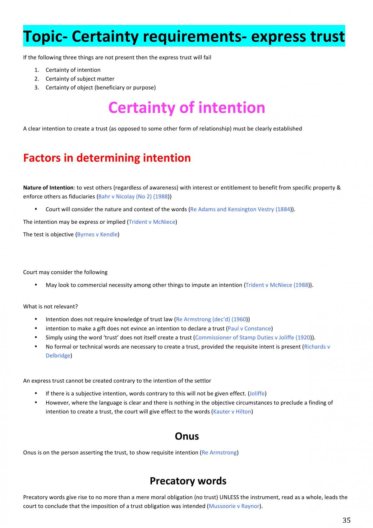 Equities & Trusts Exam Notes - Page 35