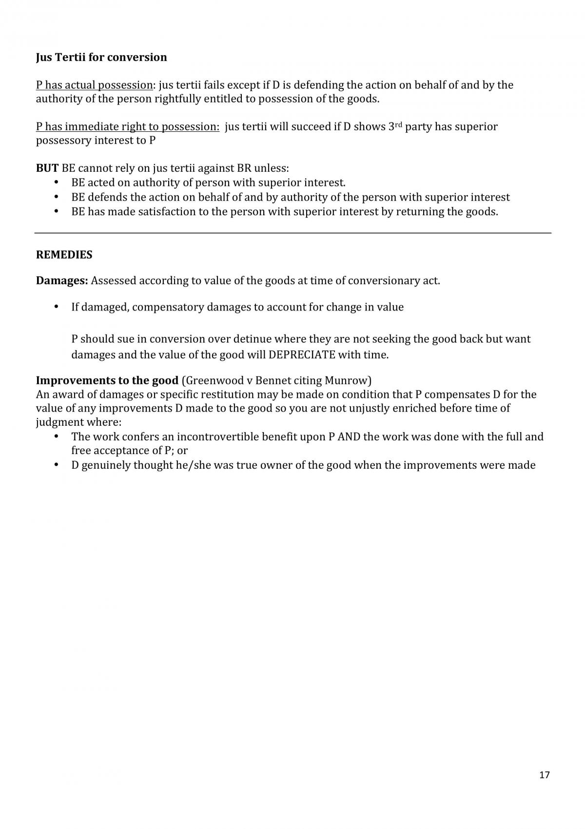 Torts A Exam Notes - Page 17