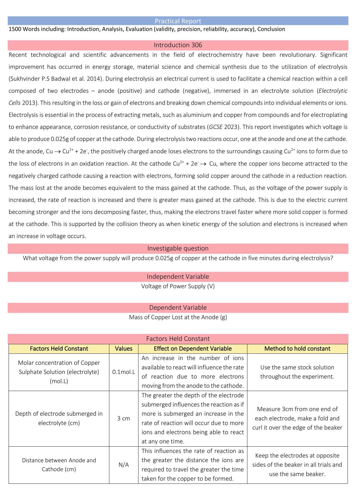 Chemistry Prac Report  - Page 2