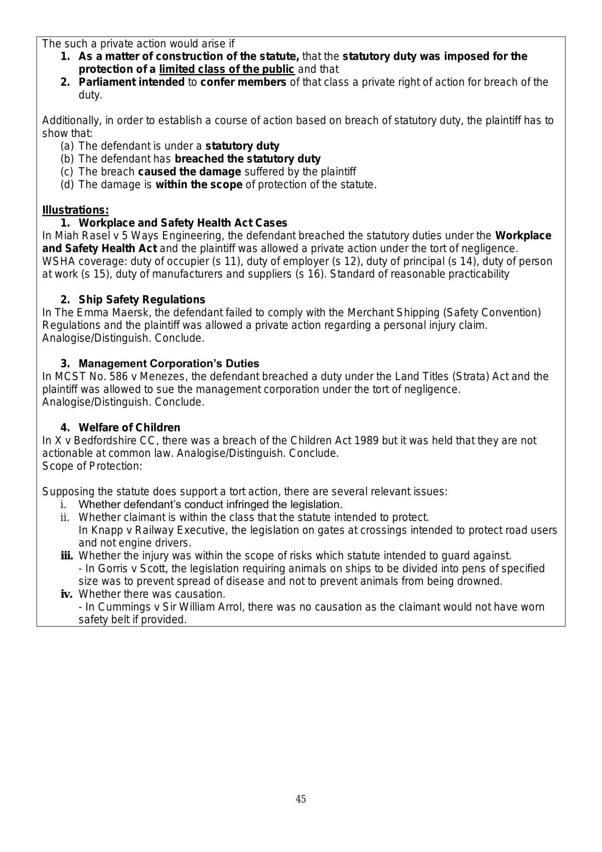 Torts Law Final notes - Page 45