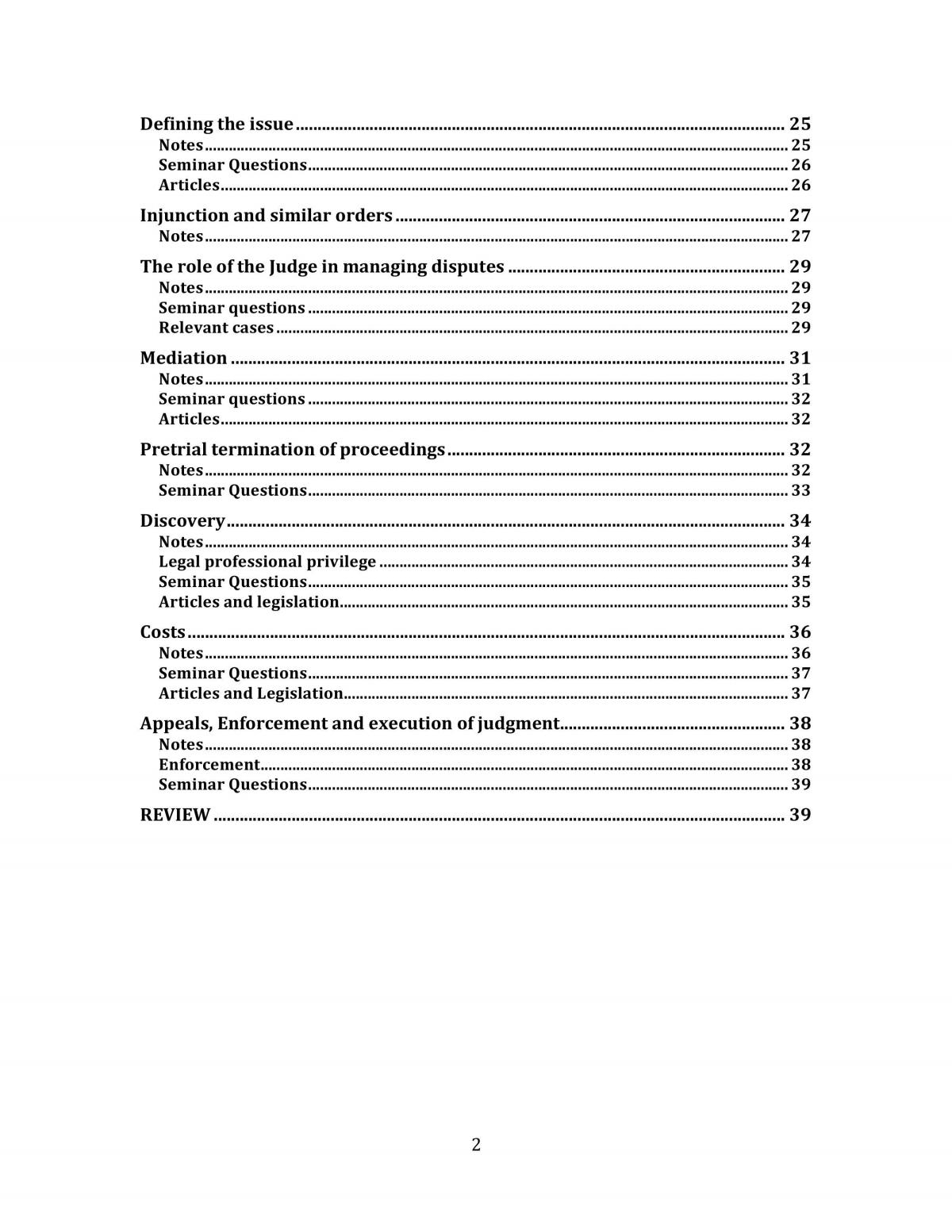 Course Notes Dispute Resolution  - Page 2