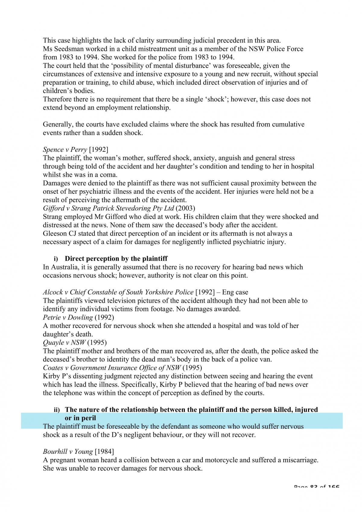 Torts Exam Notes - Page 83