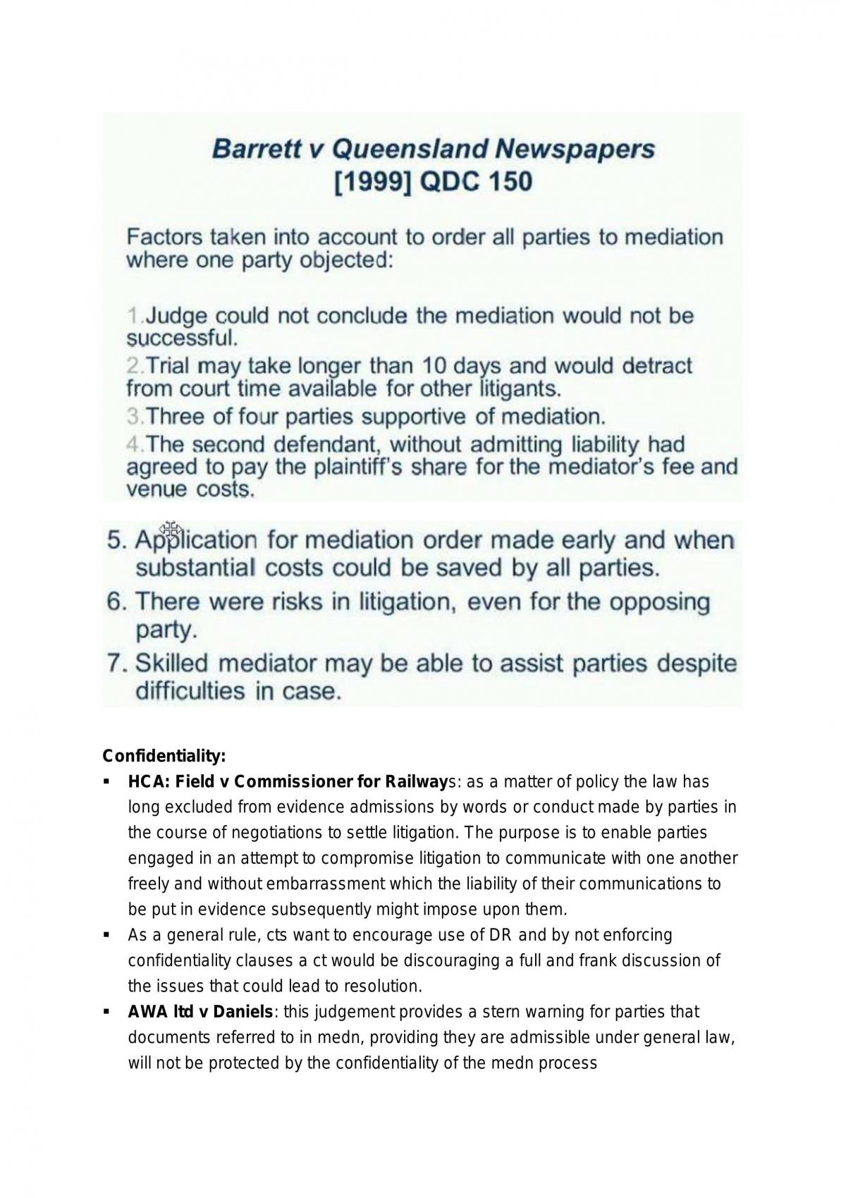 Final Exam Notes LLB103 - Dispute Resolution - Page 80