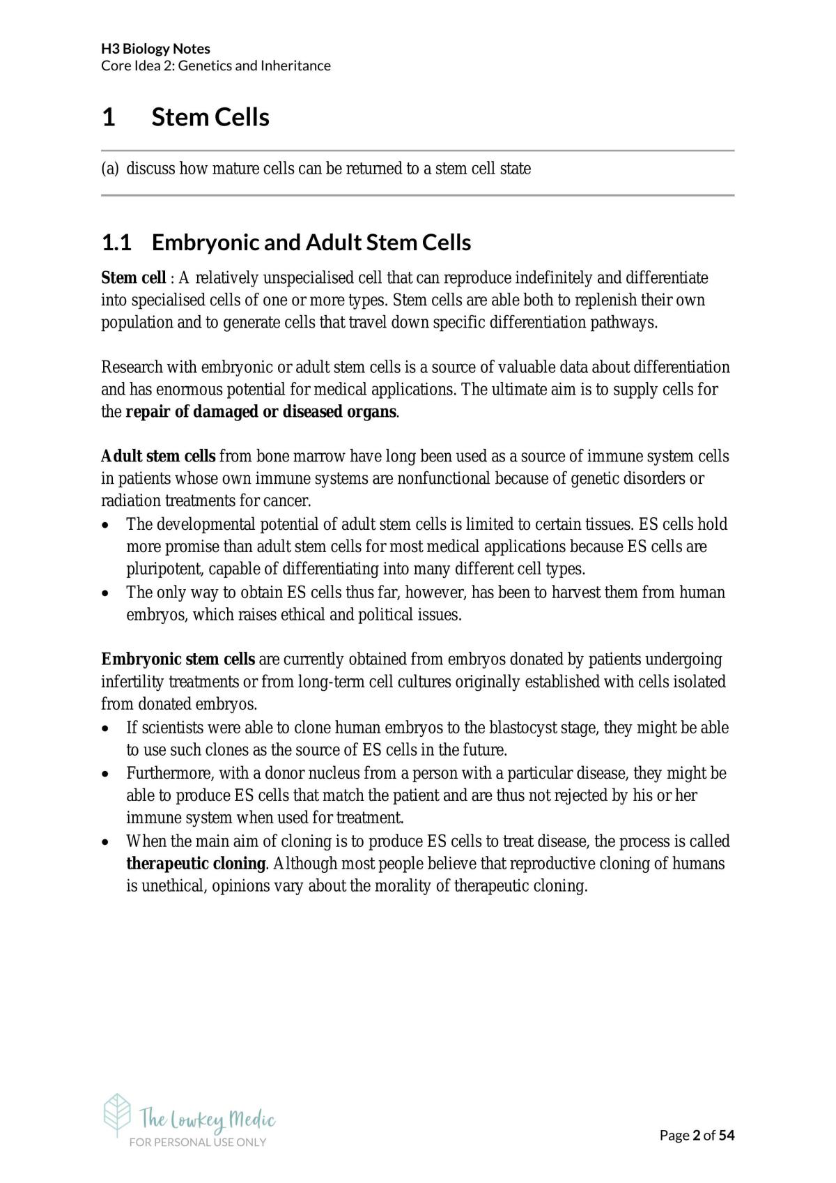 H3 Bio Notes Genetics and Inheritance (All Topics) - Page 2