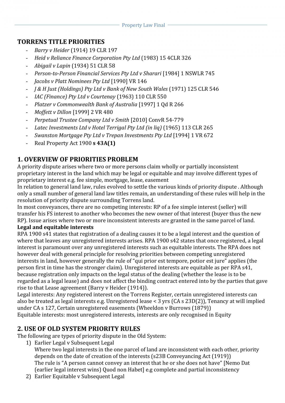 Final Study Notes for Property Law Exam - Page 11