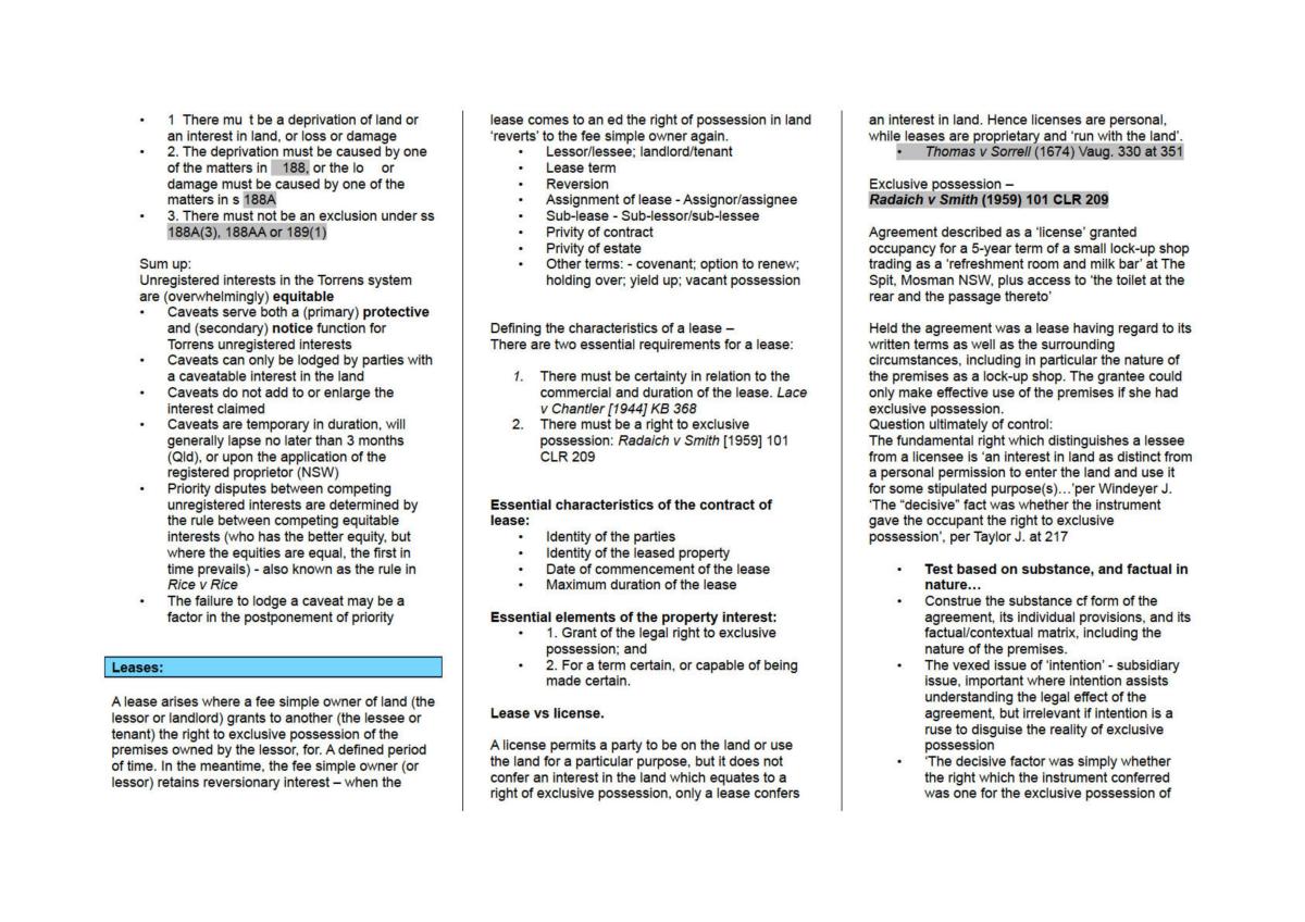 Property Principles Exam Notes - Page 19