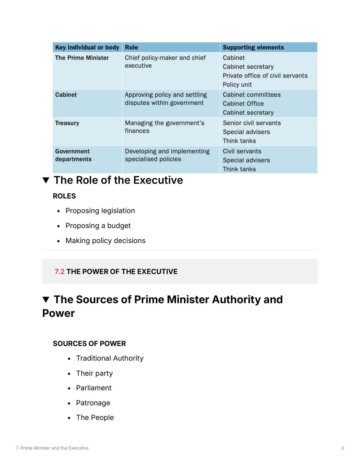 Chapter 7. The Prime Minister and the Executive - Page 2