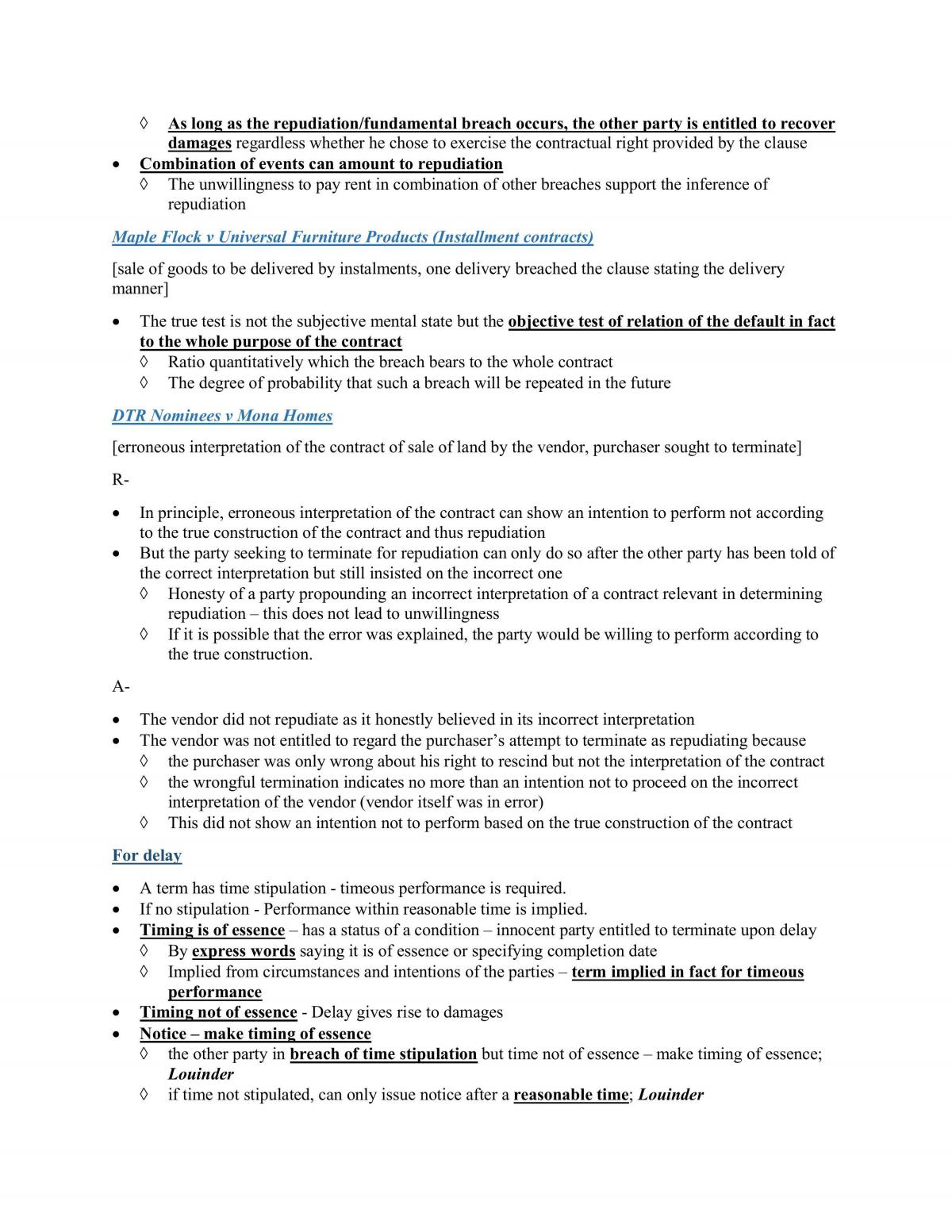Complete contract notes 2015 S1 (simplified for exam) - Page 15
