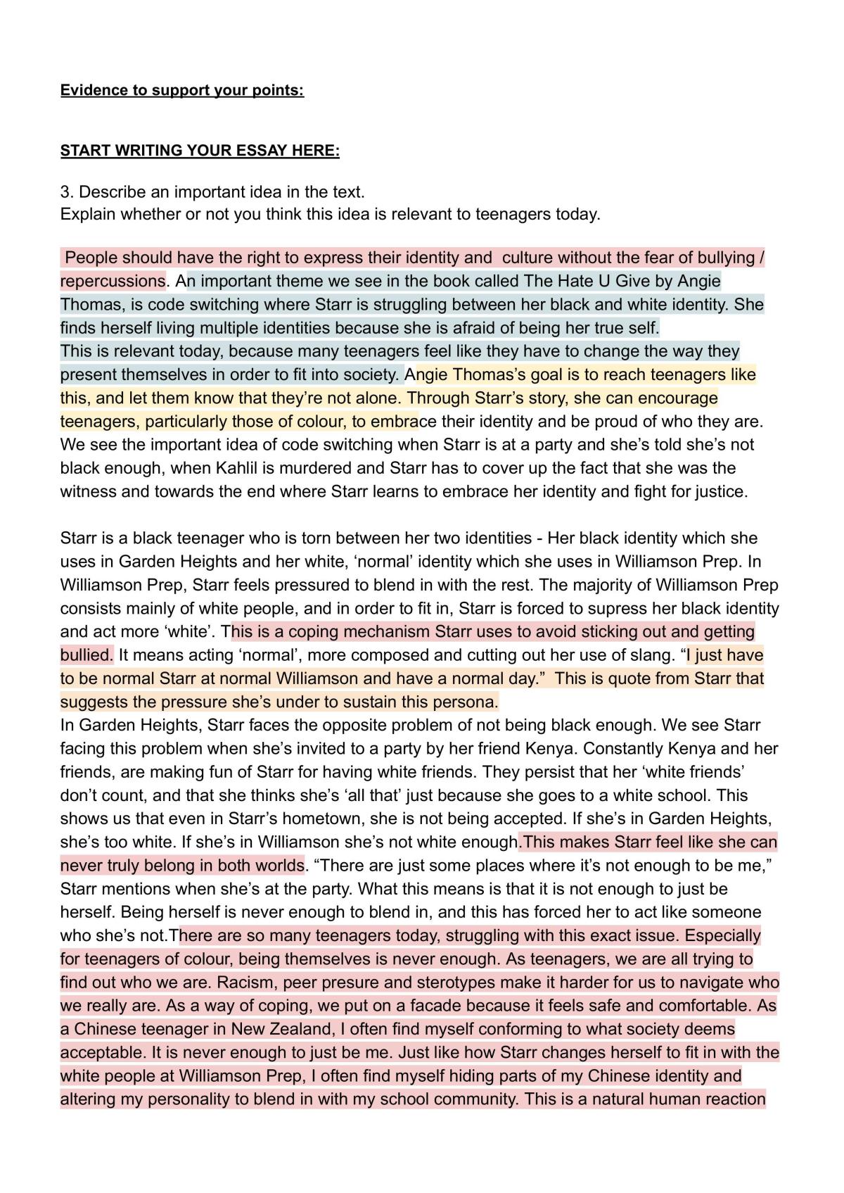 1.1 Written text: The hate U give - Page 2