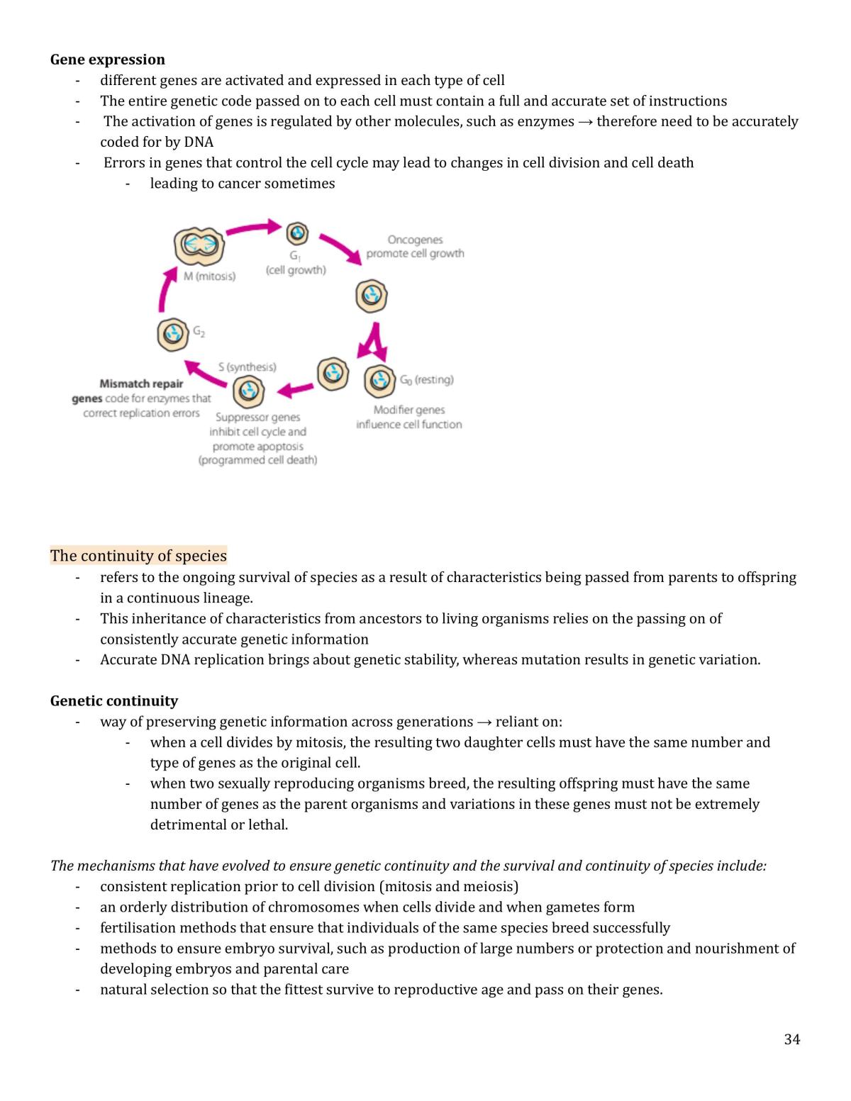 Heredity Year 12 Notes - Page 34