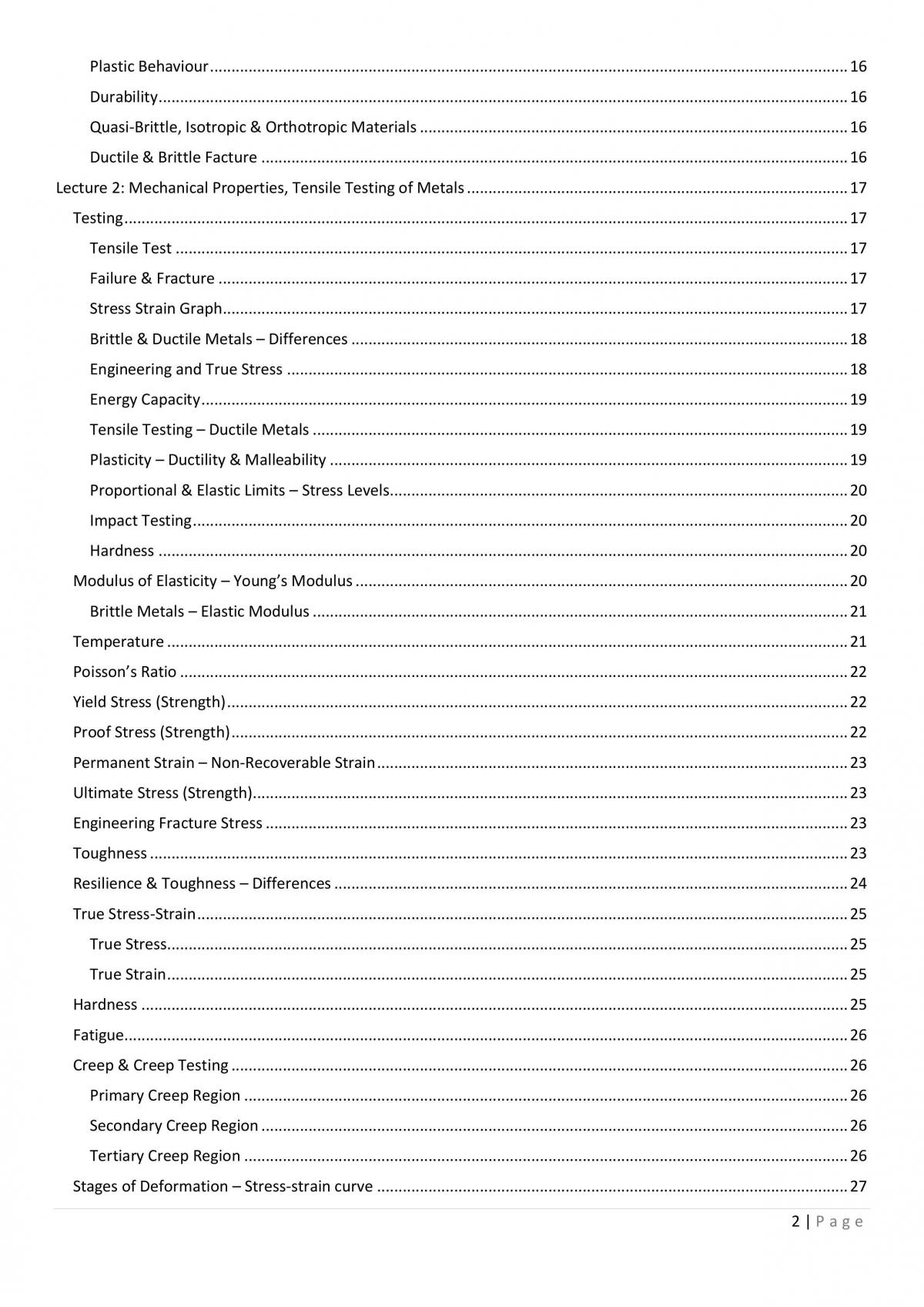 Complete Construction Materials Mid Semester Study notes - Page 2