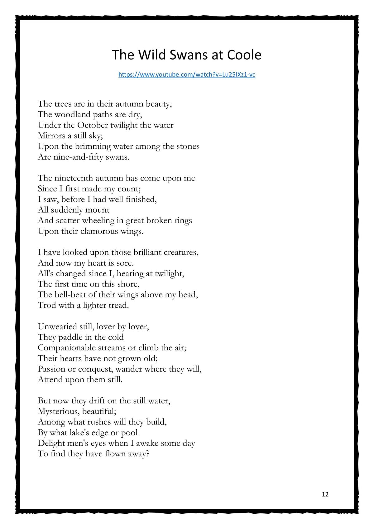 Yeats Study Notes Overview  - Page 12
