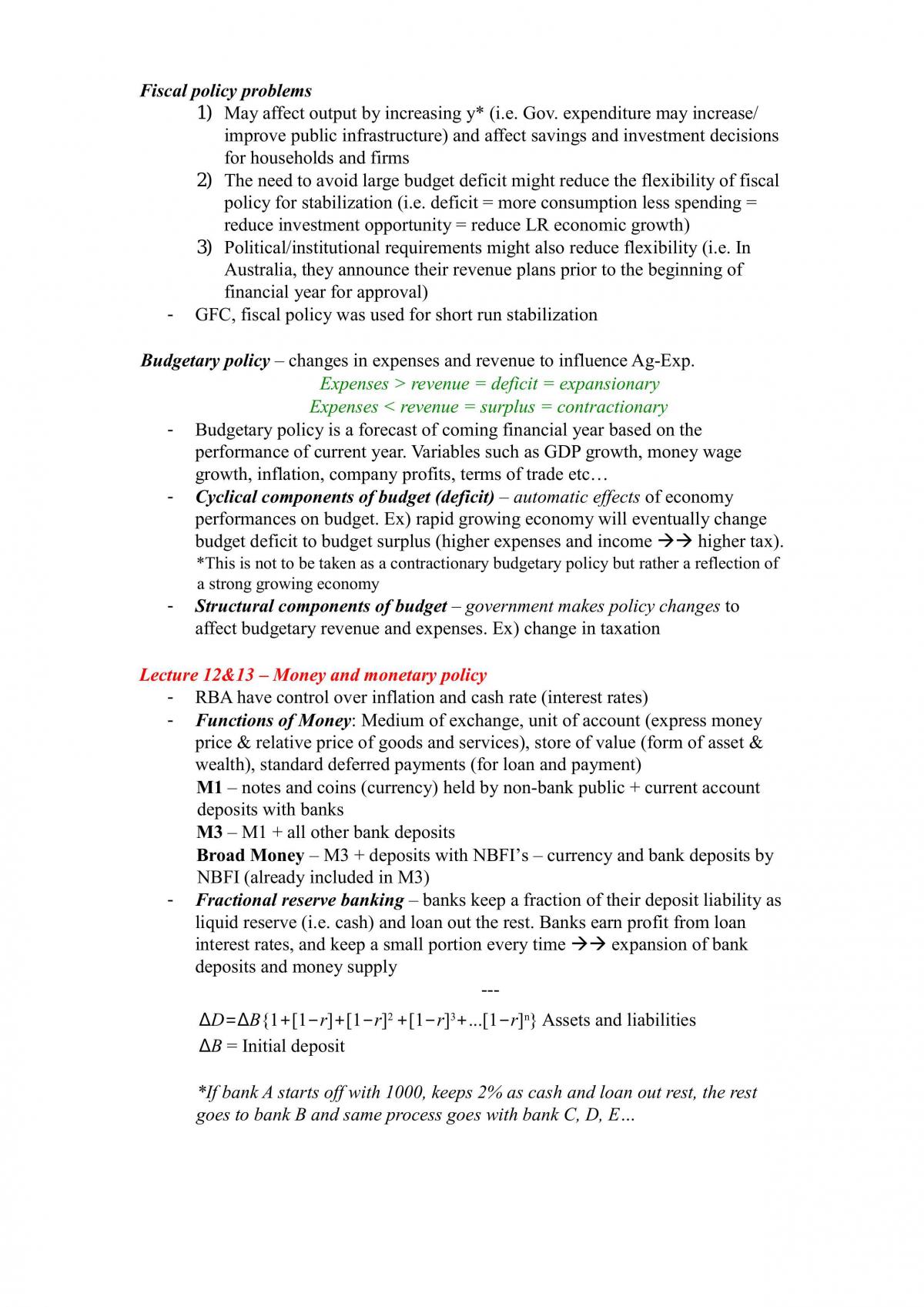 ECON10003 Study Notes - Page 14