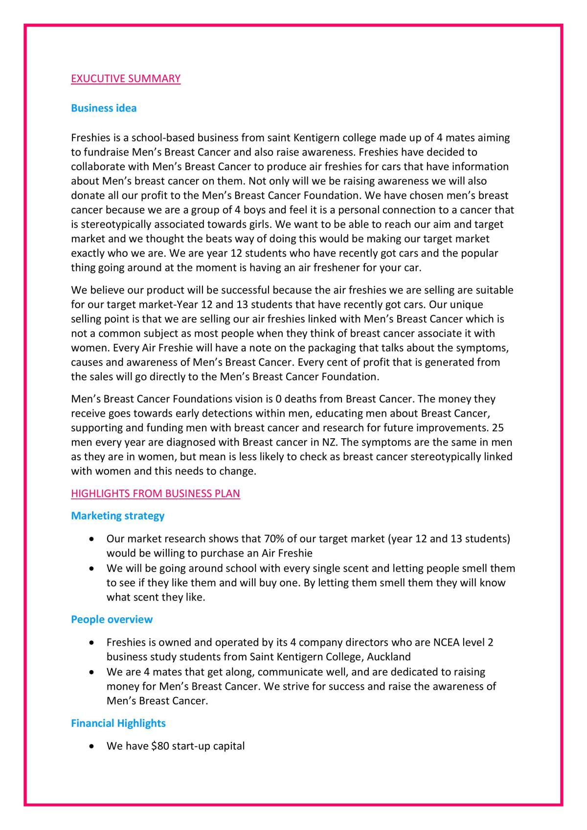 Buisness Plan Level 2 - Page 2
