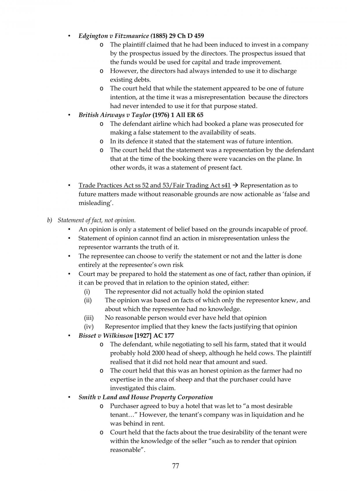 Contract Law Notes USYD - LAWS1015 - Page 77