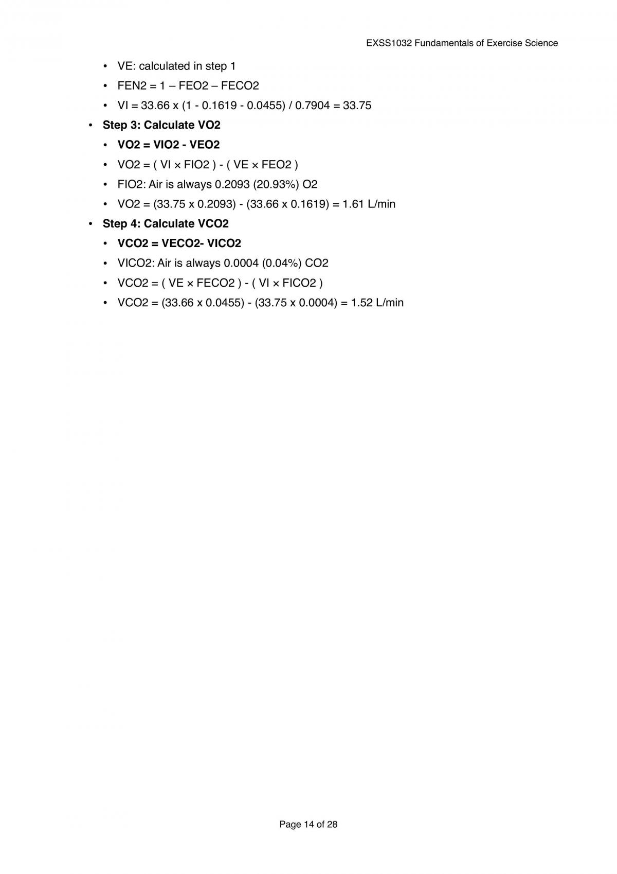EXSS1032 Fundamentals of Exercise Science Study Notes - Page 14