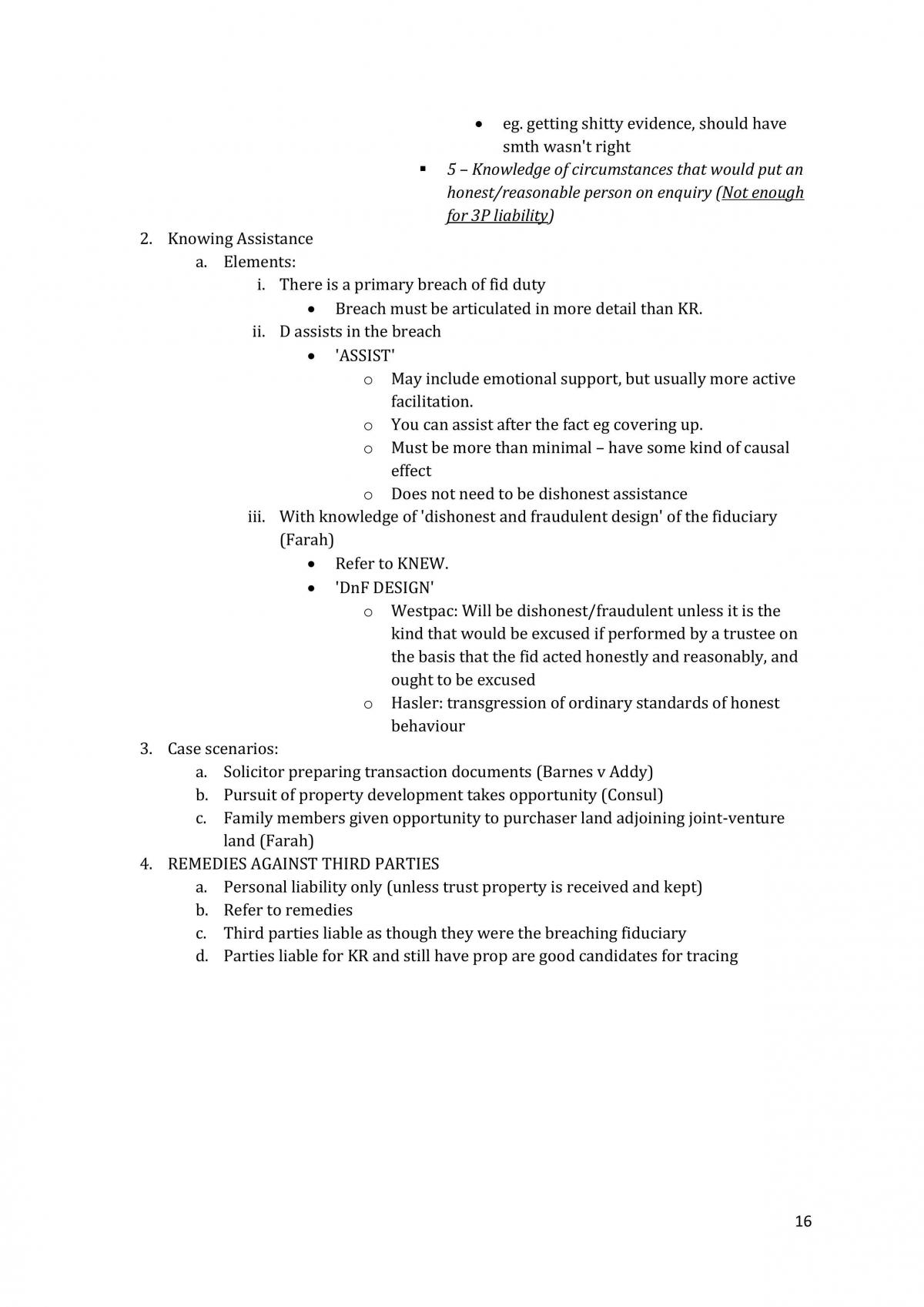 LAW3111 Equity Full Notes - Page 16