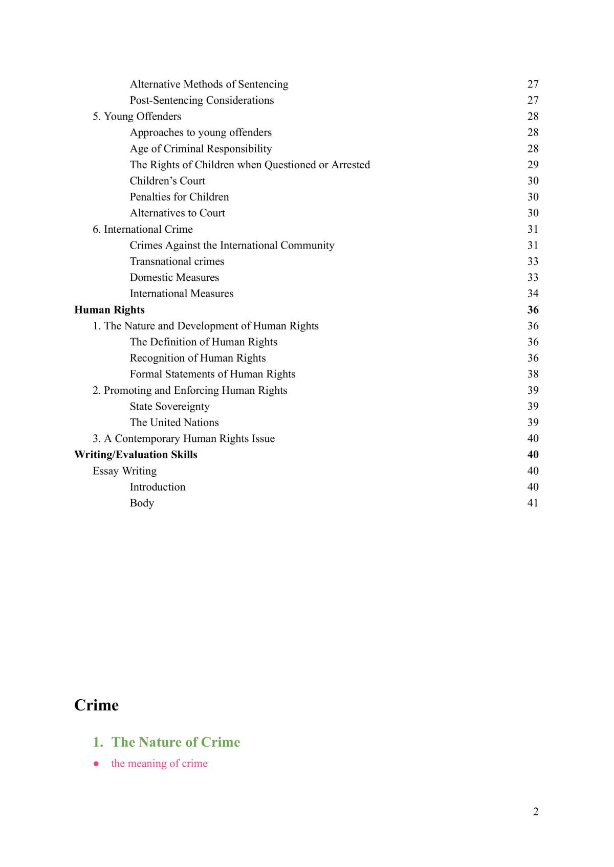 Study Notes for Legal Studies  - Page 2