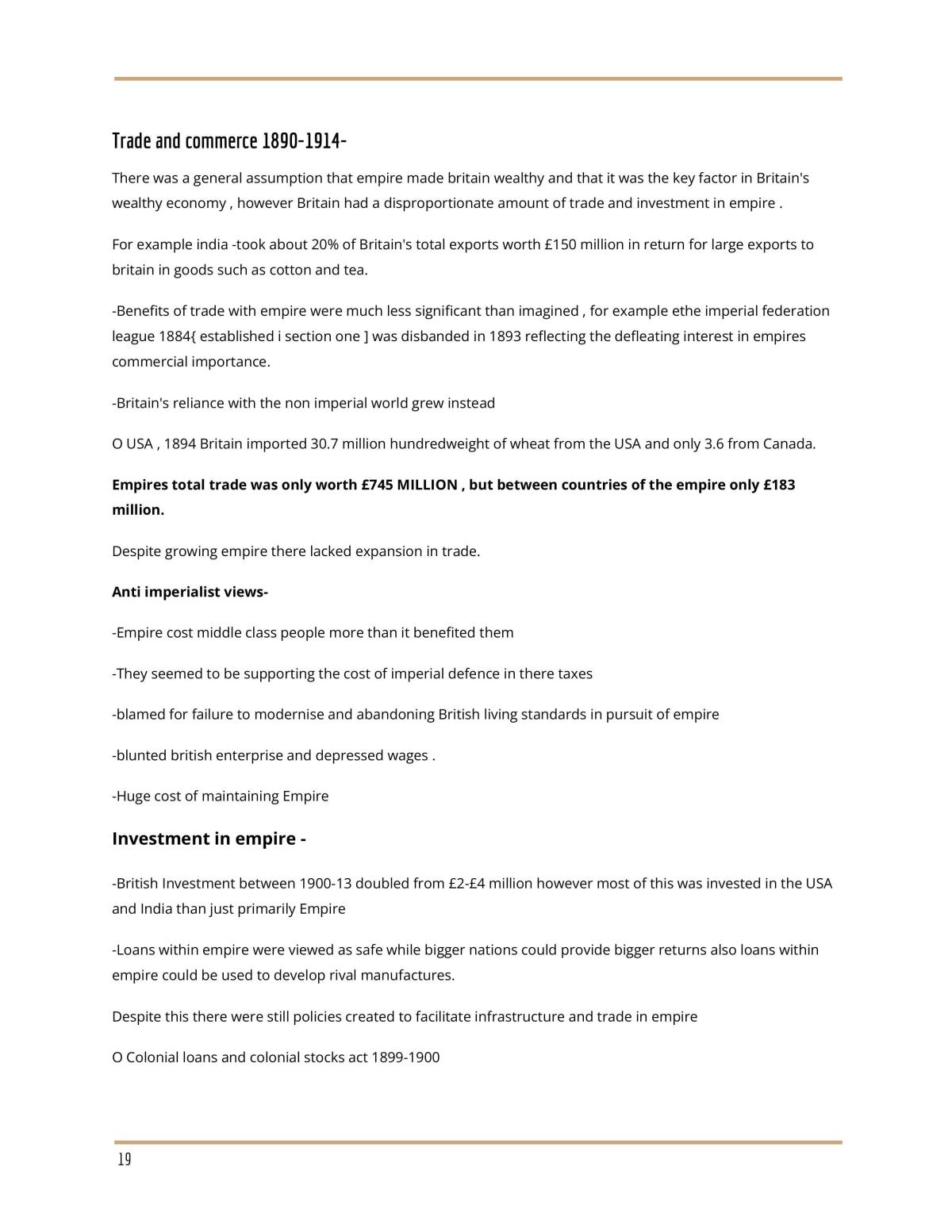 Completed Study Notes on Section One of the British Empire  - Page 19