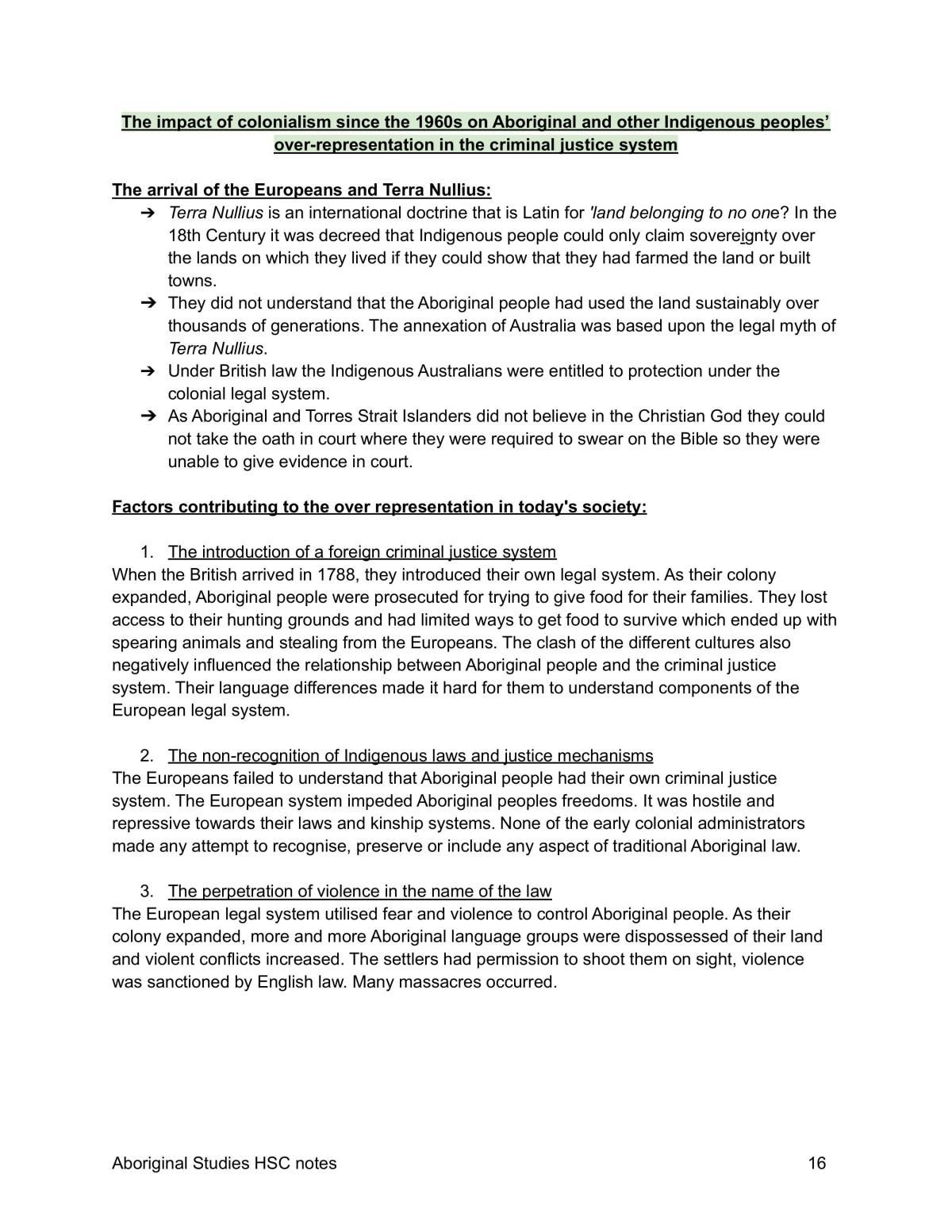 Year 12 Aboriginal Studies Set Notes  - Page 16