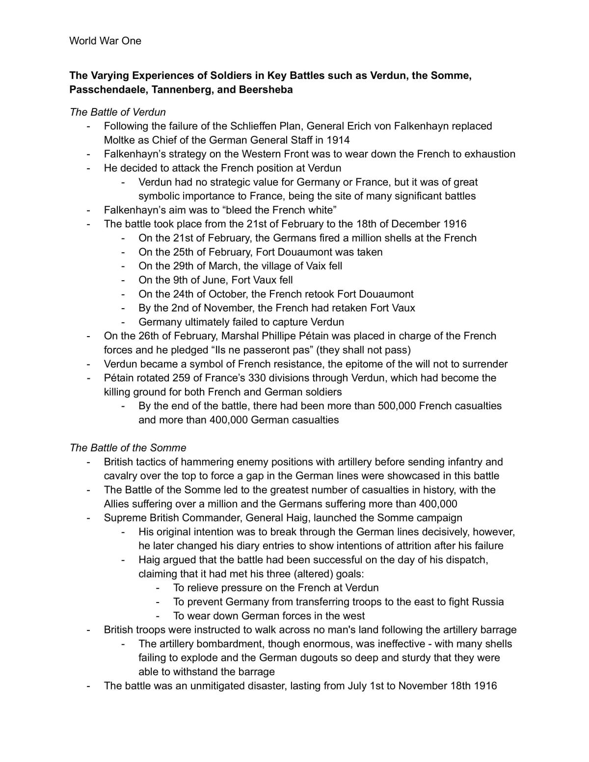 Preliminary World War One Notes - Page 12