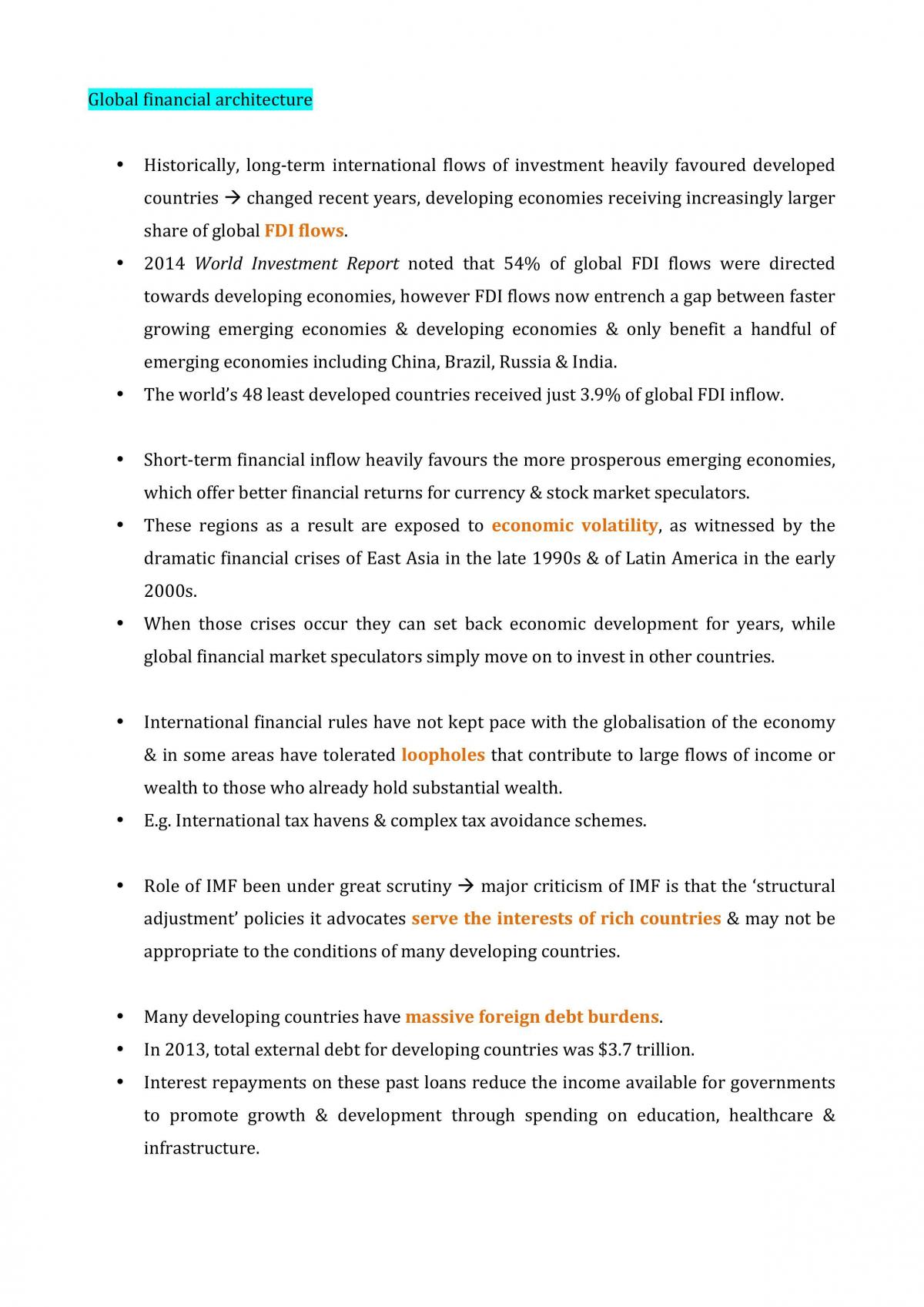 Topic One: Globalisation and Economic Development - Page 10