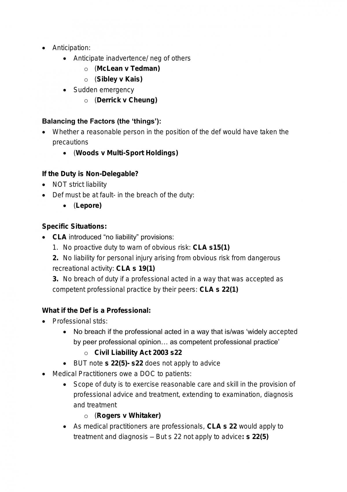 Torts Weeks 1 - 12  - Page 52