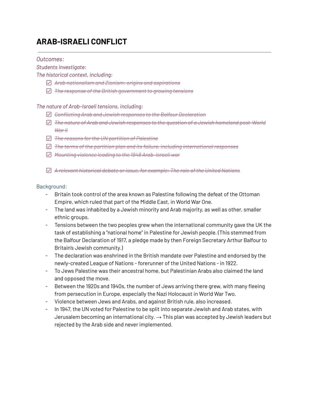 Summarised Notes on Arab Israli Conflict - Page 2