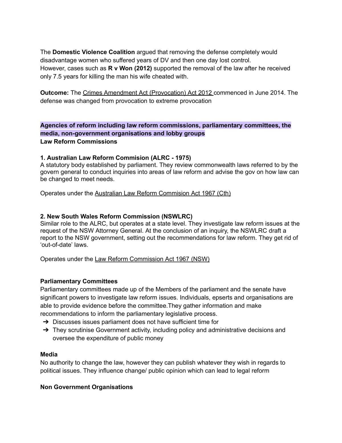 Legal Year 11 Study Notes - Page 17