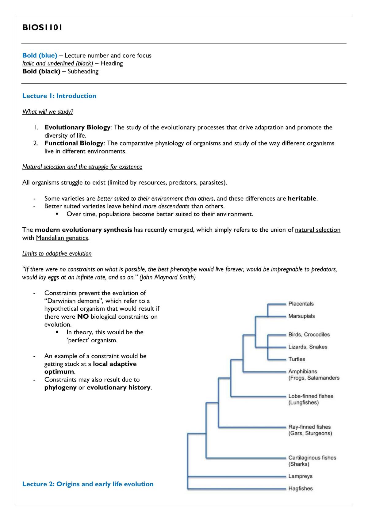BIOS1101 - Complete Study Notes - Page 2